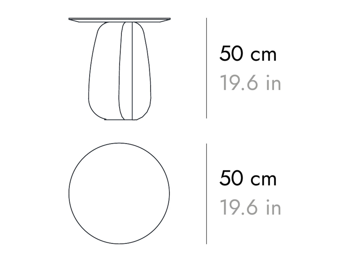 Punt Coral Side Table, technical drawing