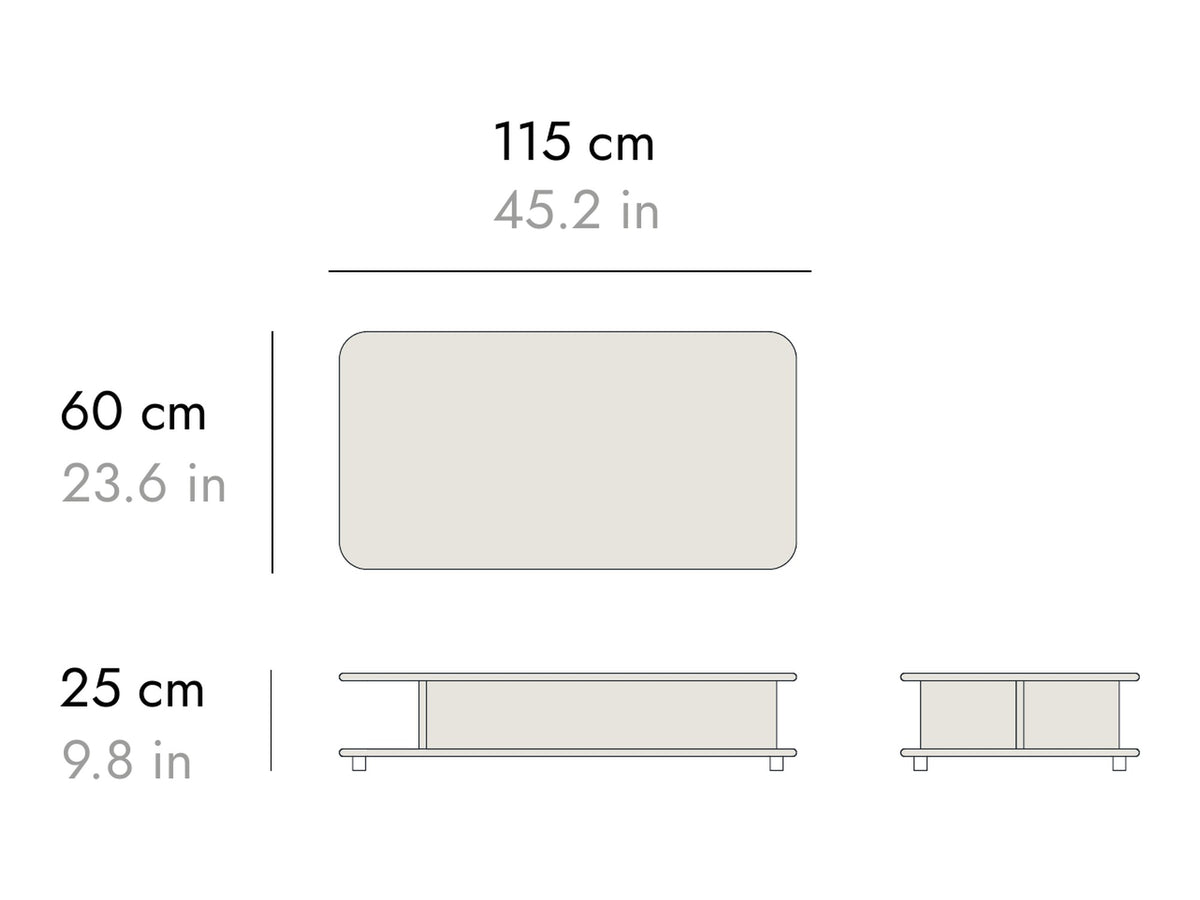 Punt Corte Coffee Table, technical drawing