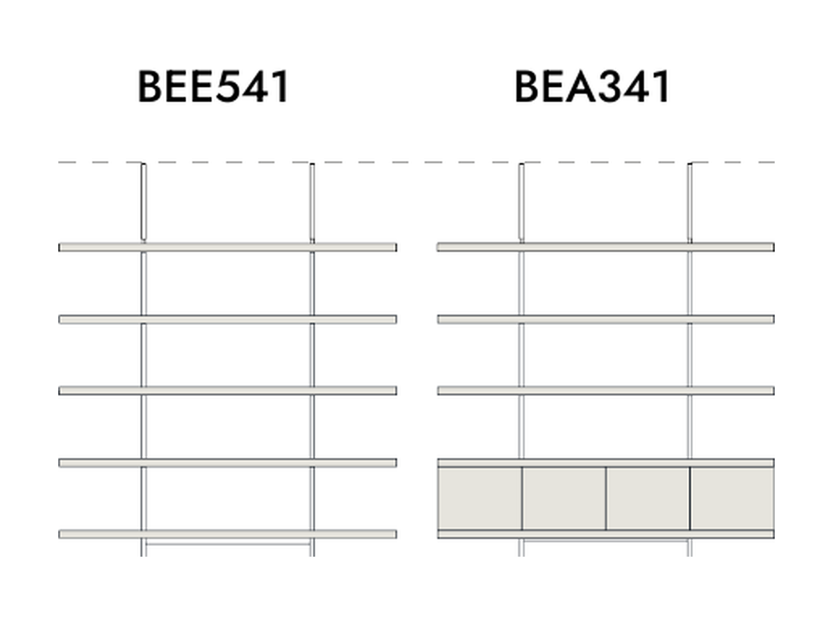 Punt Beam Floor-to-Ceiling Shelving, technical drawing
