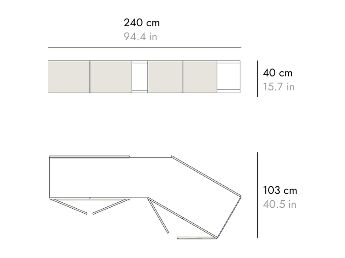 Punt Toscana Firenze Sideboard, technical drawing