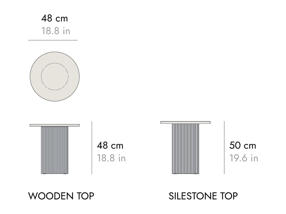 Punt Dune Side Table, technical drawing