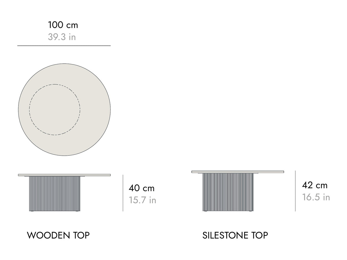 Punt Dune Coffee Table, technical drawing