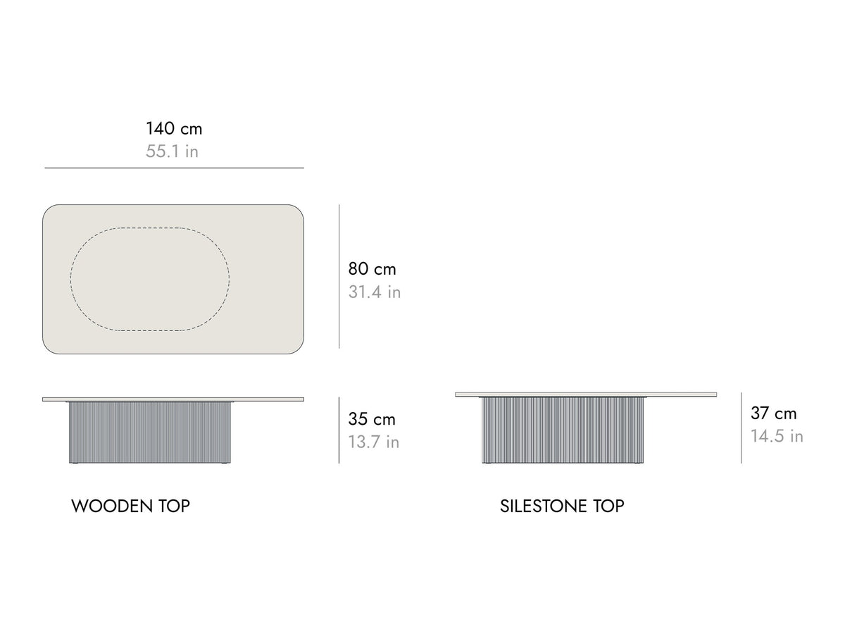 Punt Dune Coffee Table, technical drawing