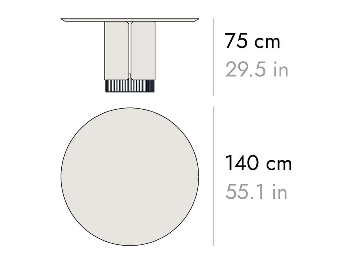 Punt Dune Dining Table, technical drawing