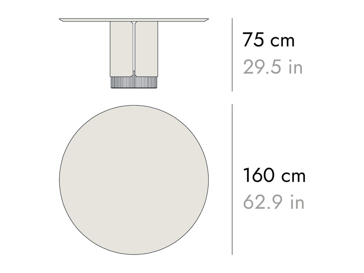 Punt Dune Dining Table, technical drawing