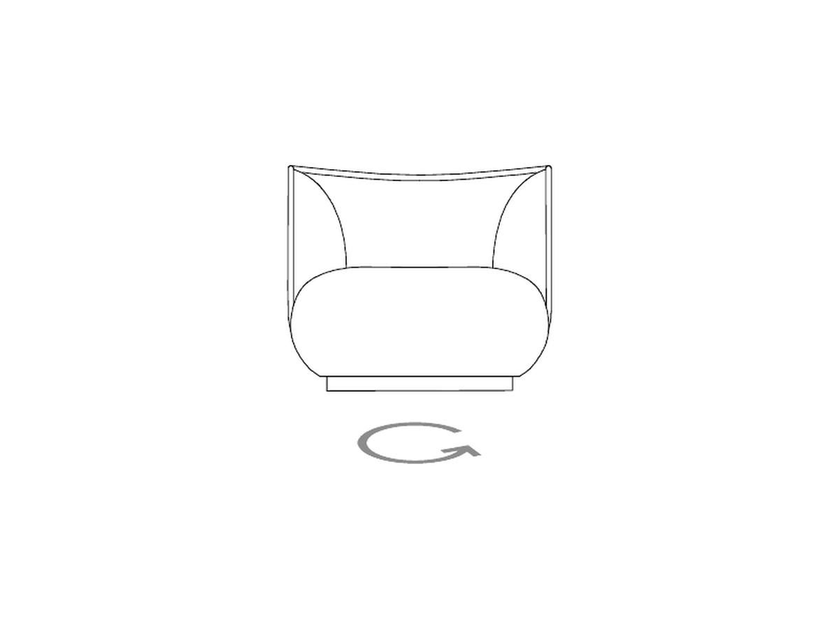 Punt Punt Swivel Base, technical drawing
