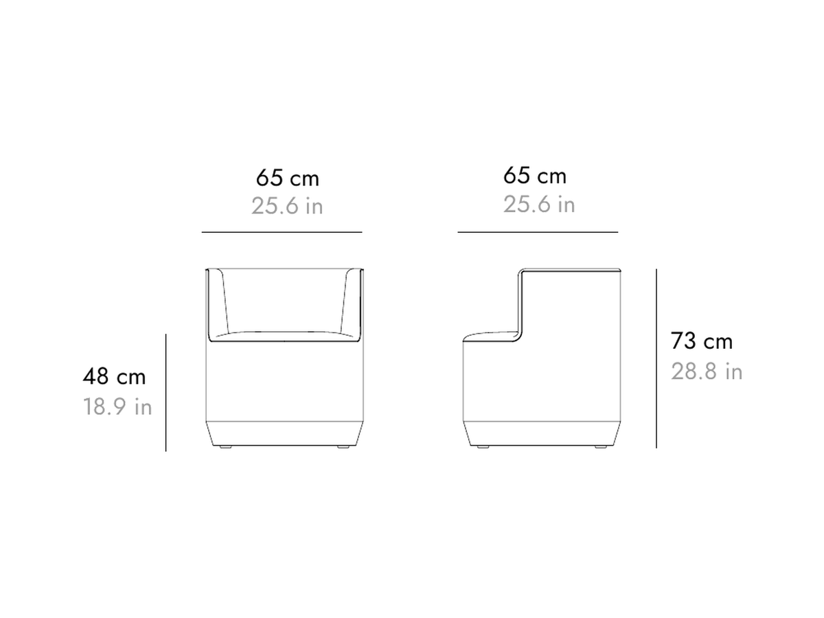 Punt Cil Chair, technical drawing