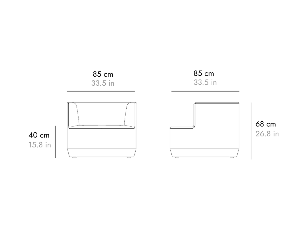 Punt Cil Armchair, technical drawing