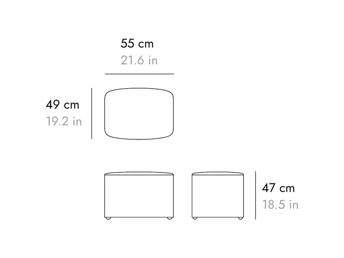 Punt Corte Pouf, technical drawing