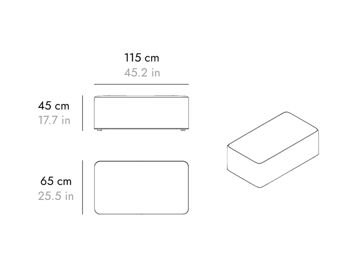 Punt Corte System Sofa, technical drawing