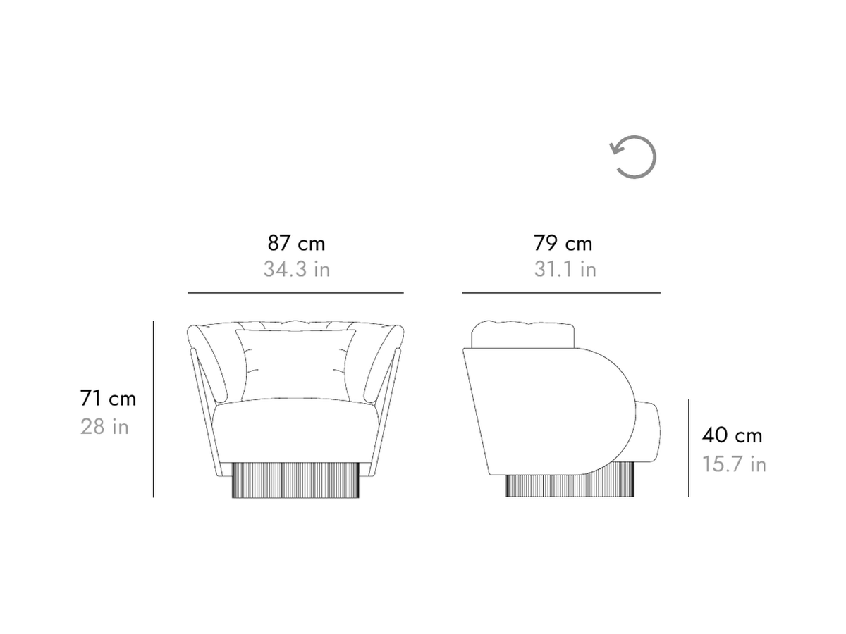 Punt Dune Armchair, technical drawing