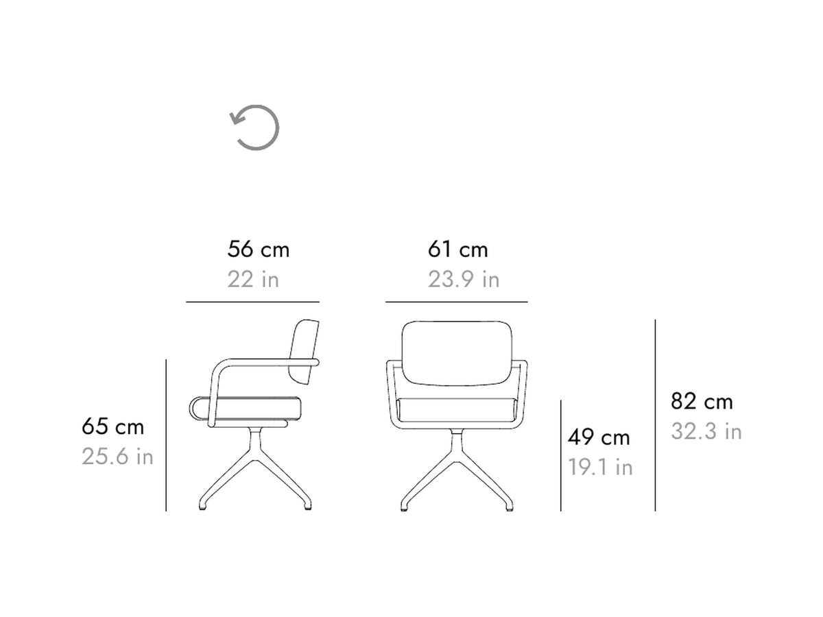 Punt Legado Chair, technical drawing
