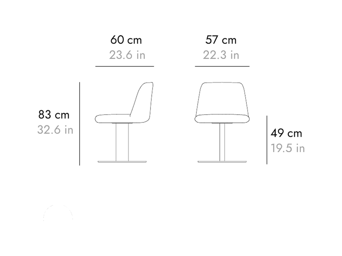 Punt Poste Chair, technical drawing