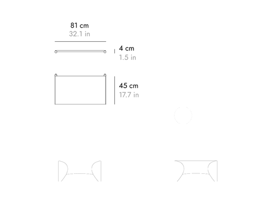 Punt Porte Side Table, technical drawing