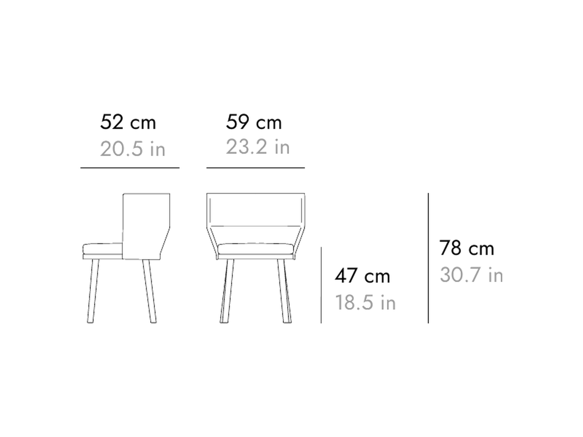 Punt Sena Chair, technical drawing
