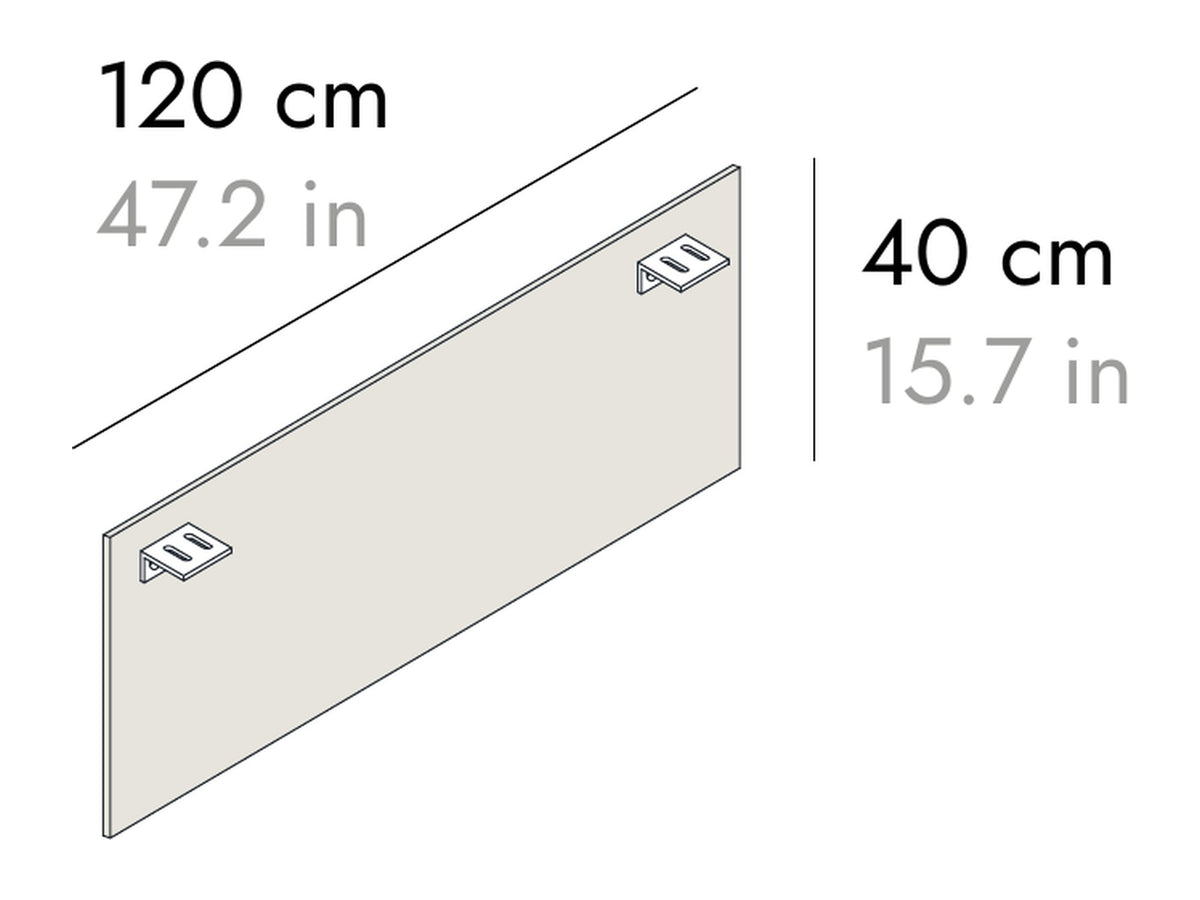 Punt Dune Executive Desk Modesty Panel, technical drawing