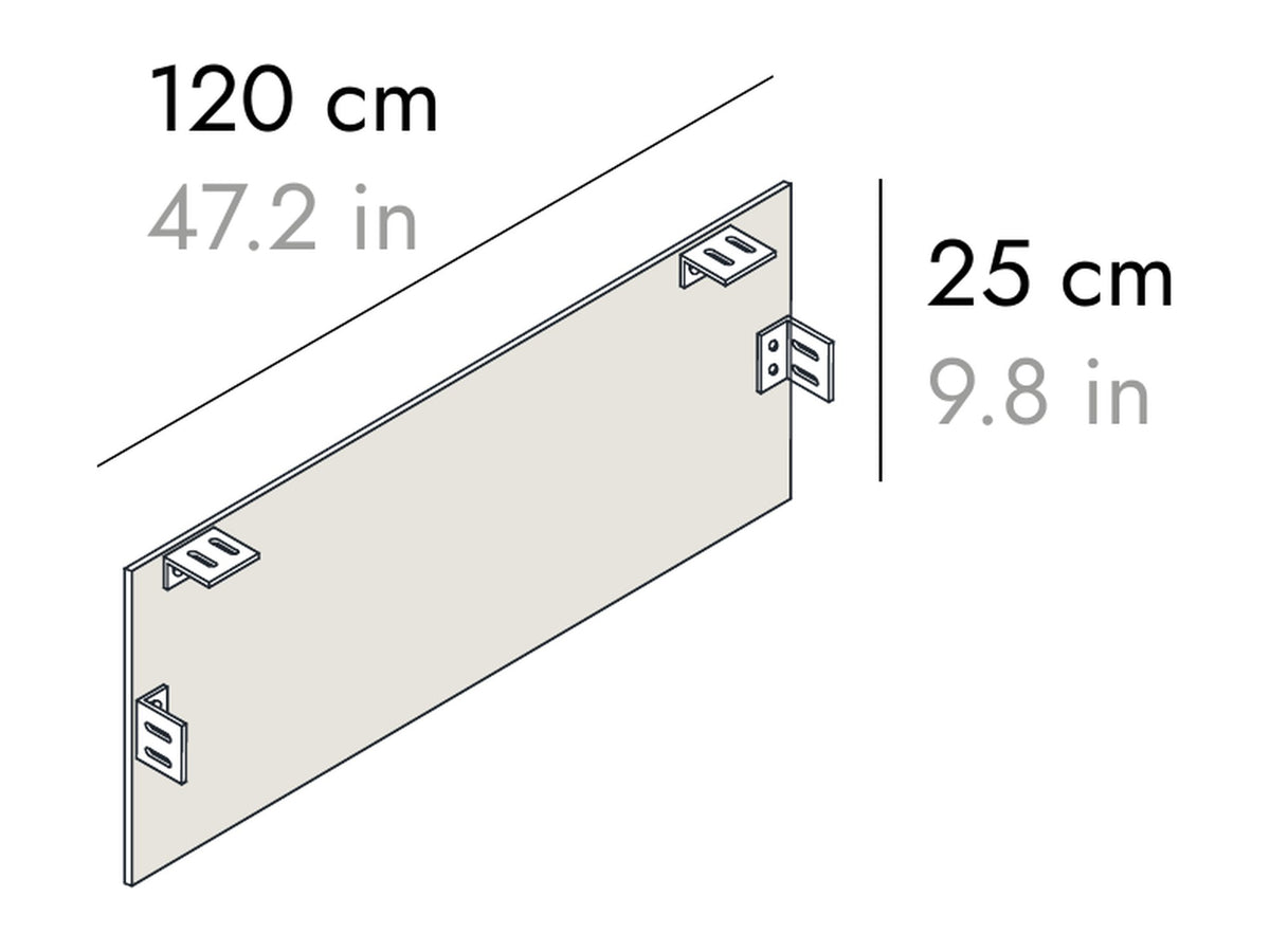 Punt Stockholm Executive Desk Modesty Panel, technical drawing