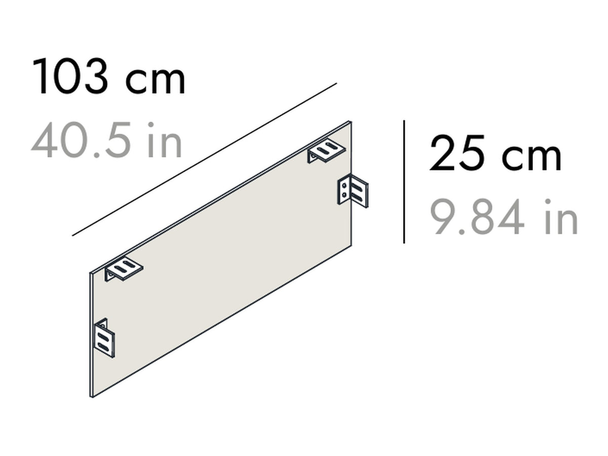 Punt Velasca Executive Desk Modesty Panel, technical drawing