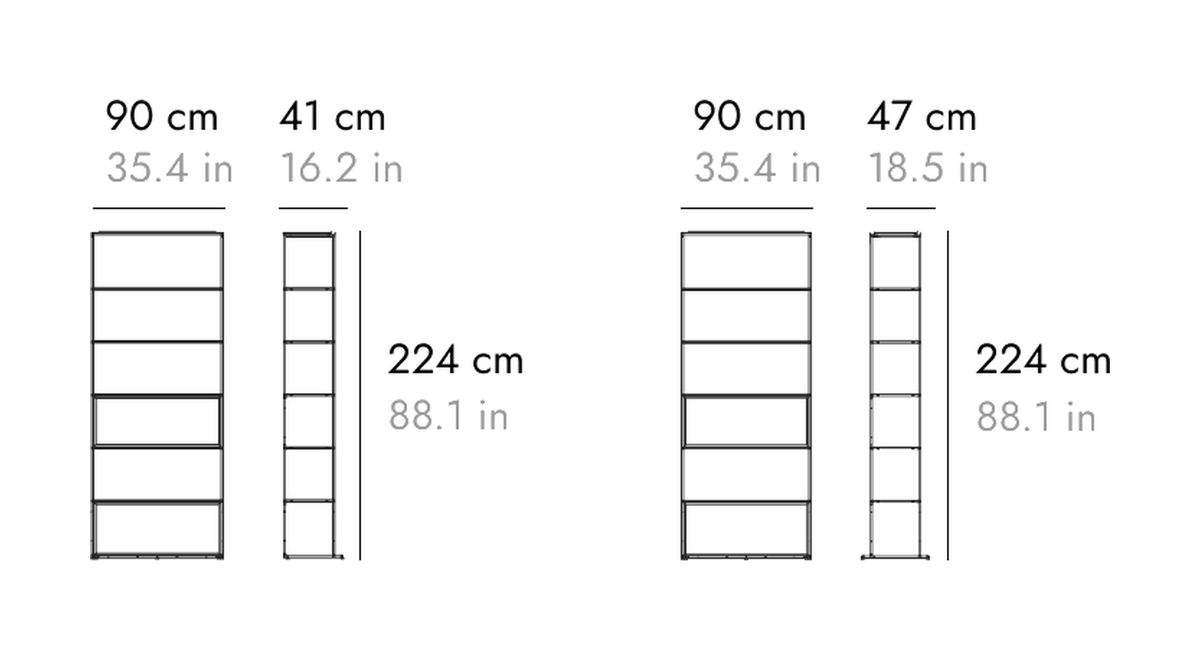 Punt Literatura Garden Shelf, technical drawing