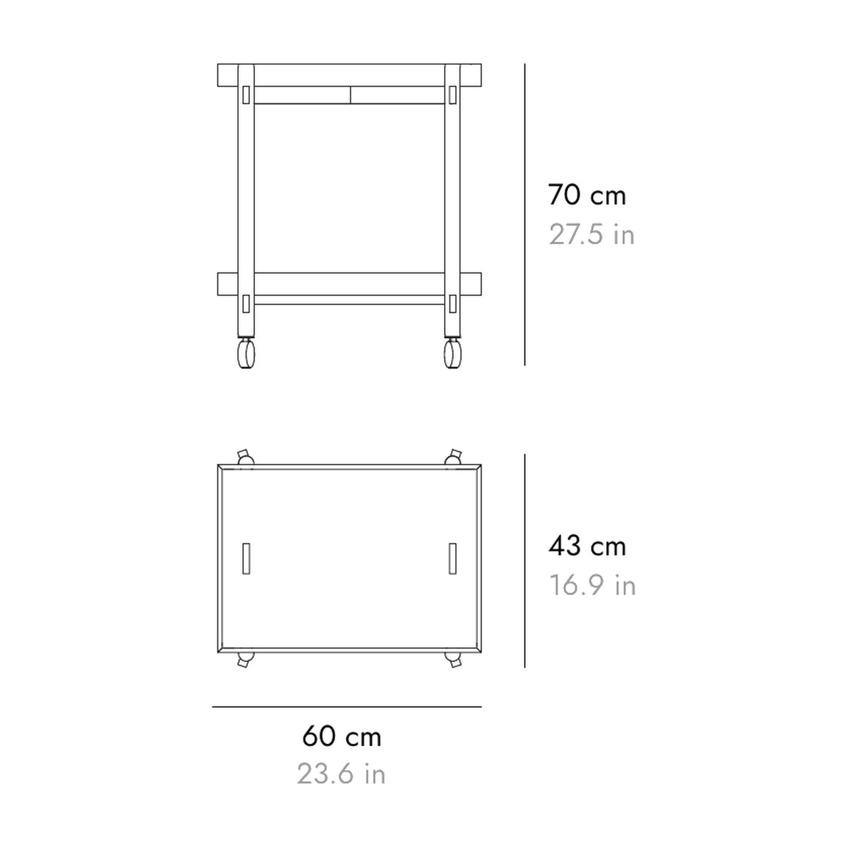 Punt Mai Tai Trolley, technical drawing
