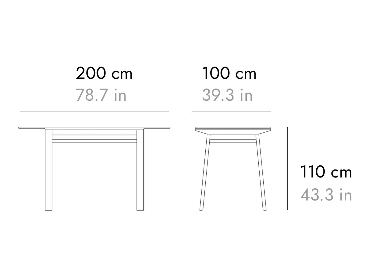 Punt Mitis High Table, technical drawing