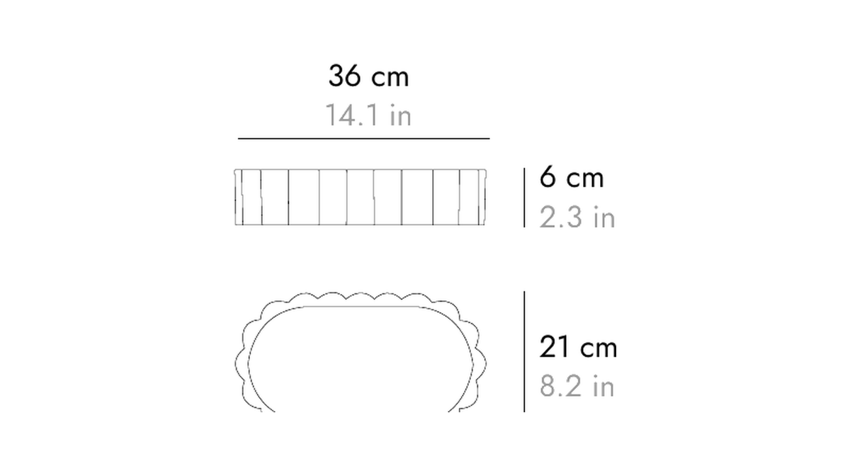 Punt Nuvol Tray, technical drawing