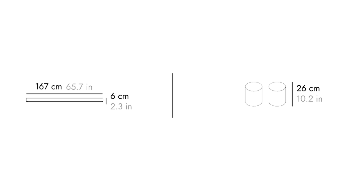 Punt Rio Sideboard Base, technical drawing