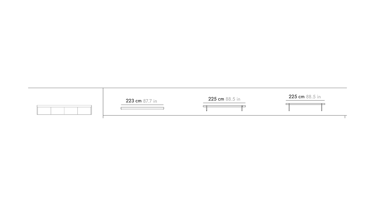 Punt Stockholm Metal Base, technical drawing