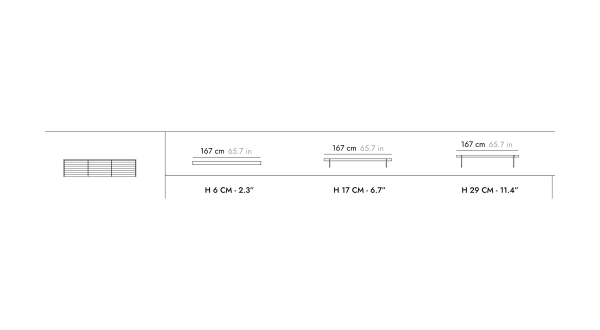 Punt Sussex Metal Base, technical drawing