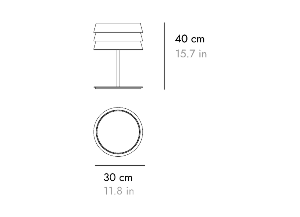 Punt Sussex Table Lamp, technical drawing