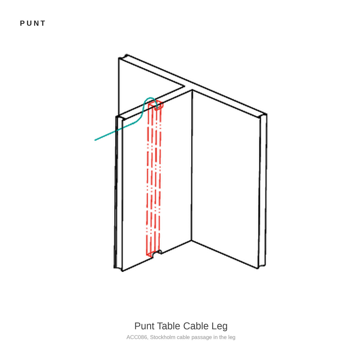 Punt Table Cable Leg, ACC086