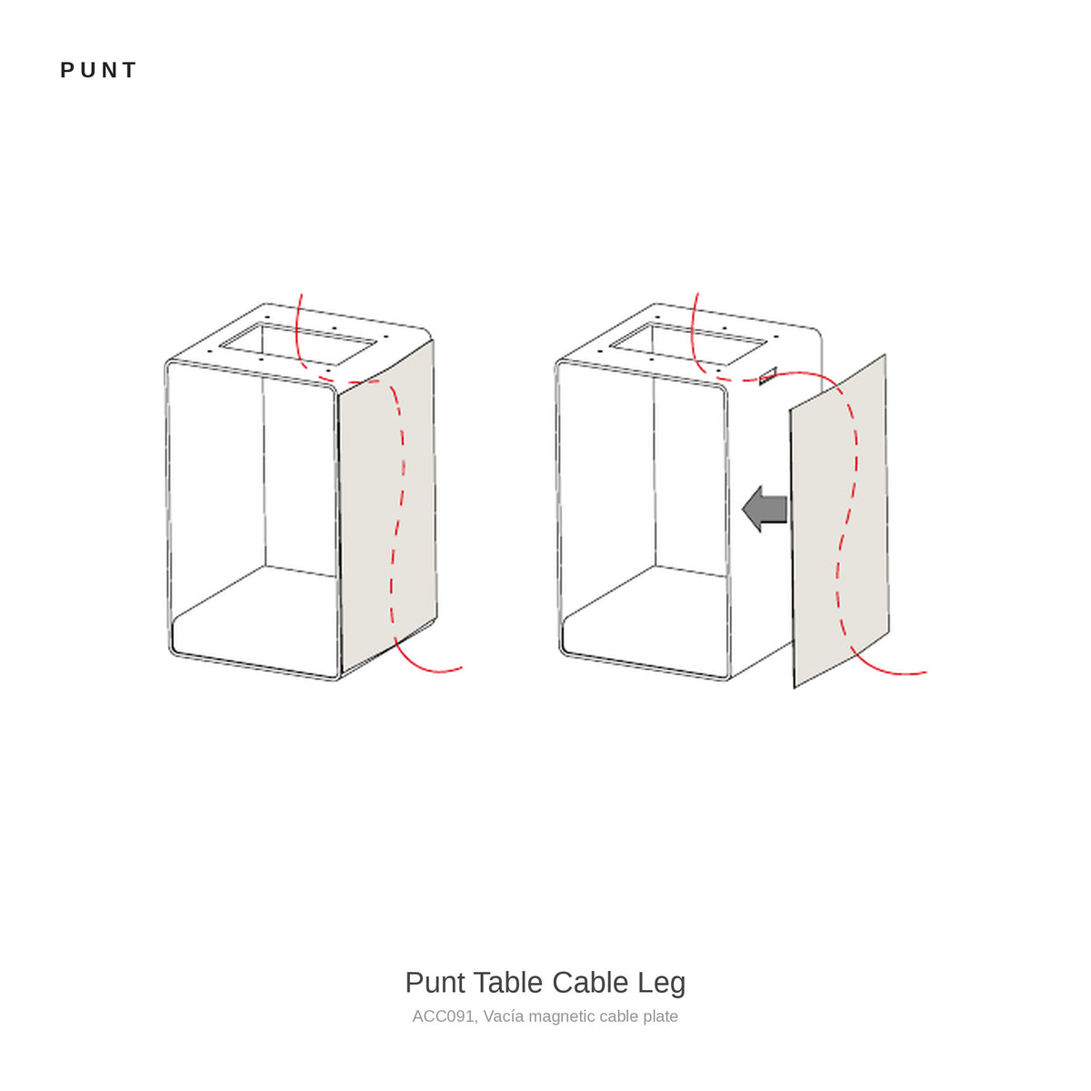 Punt Table Cable Leg, ACC091