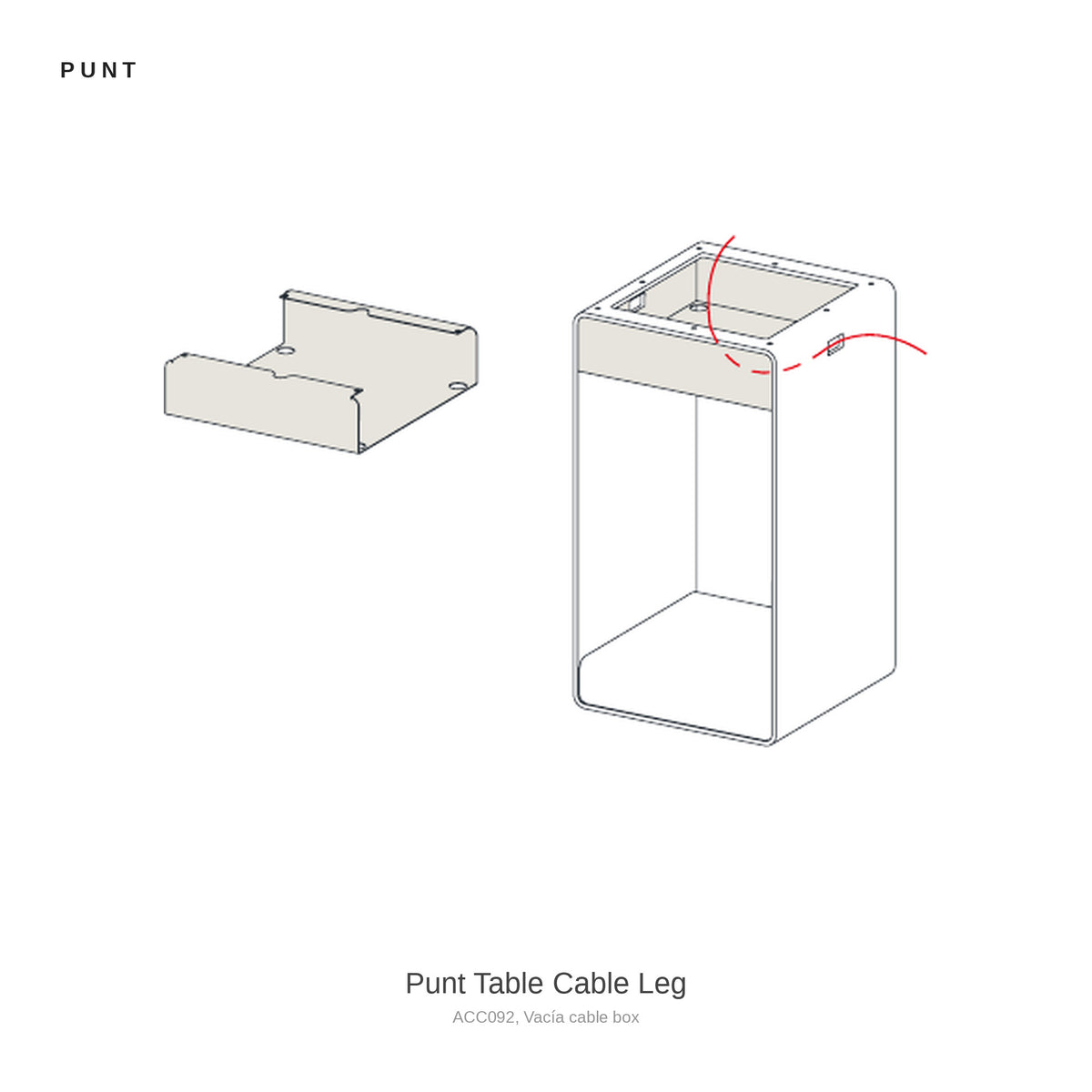 Punt Table Cable Leg, ACC092