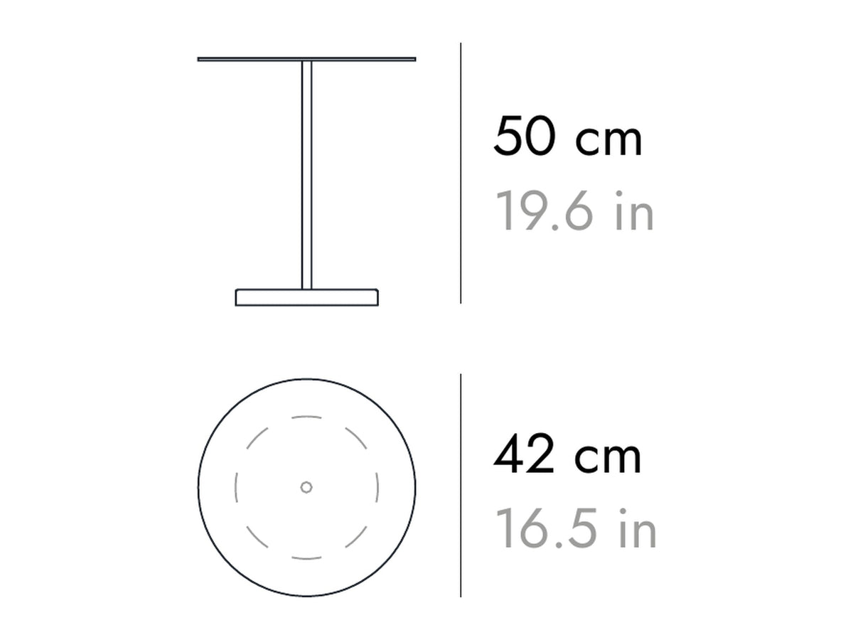 Punt Tapón Side Table, technical drawing