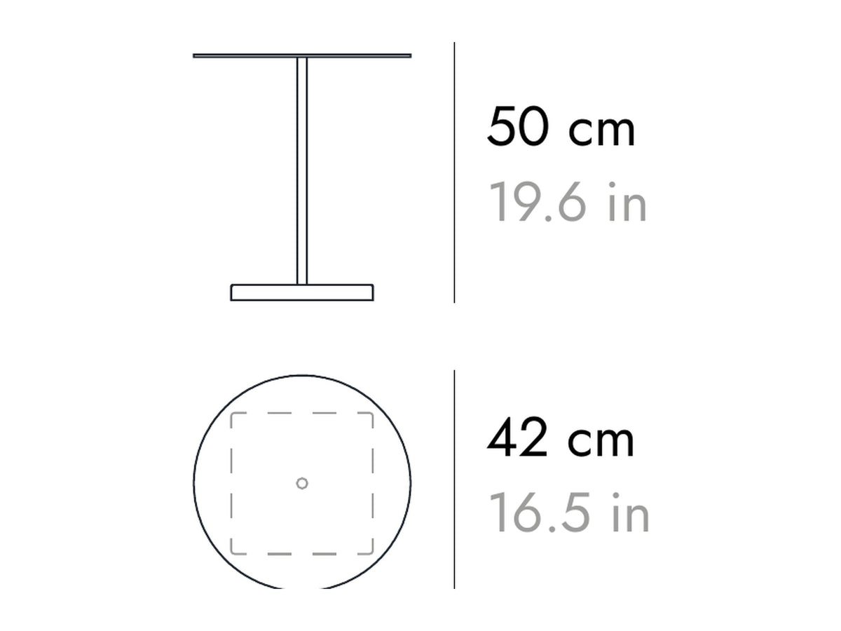 Punt Tapón Side Table, technical drawing