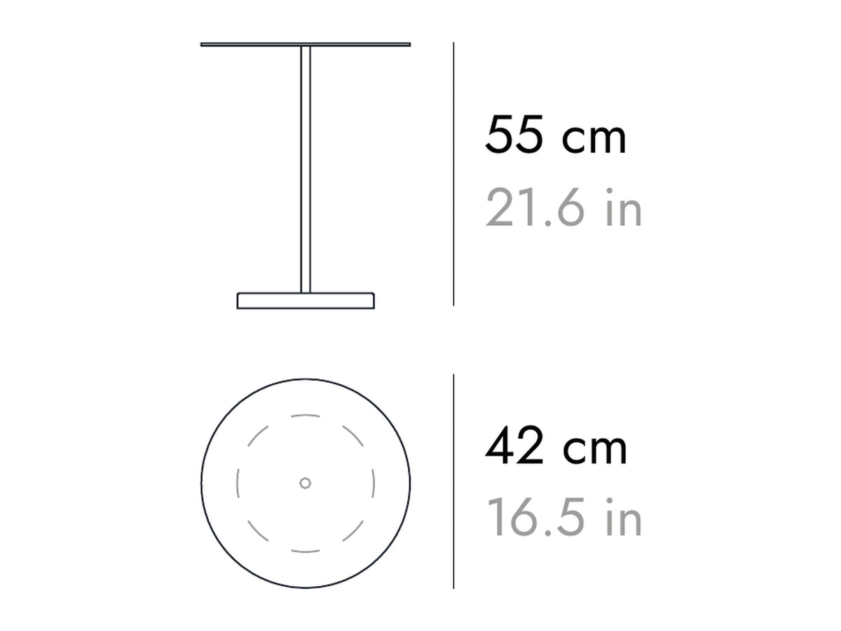 Punt Tapón Side Table, technical drawing