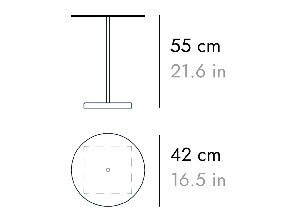 Punt Tapón Side Table, technical drawing