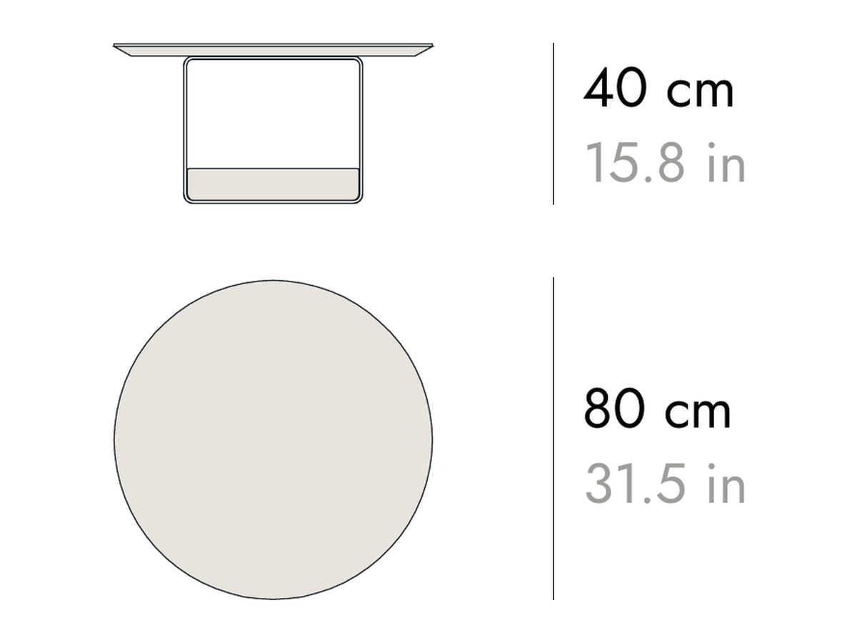 Punt Vacía Coffee Table, technical drawing