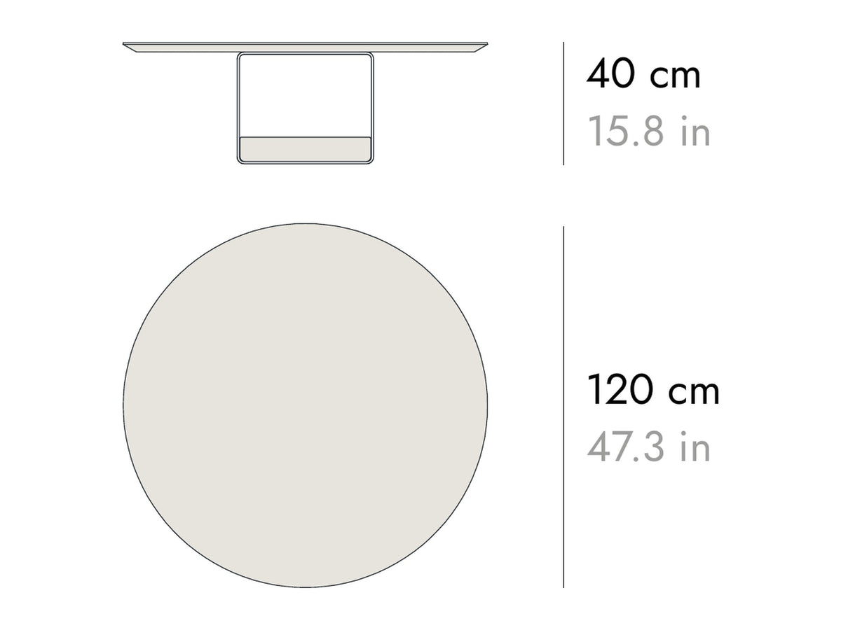 Punt Vacía Large Coffee Table, technical drawing