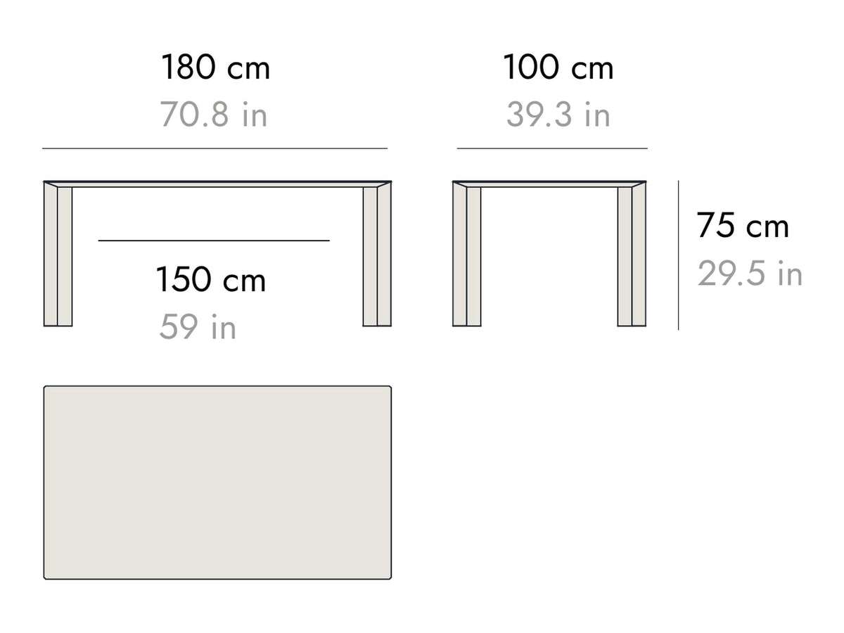 Punt Velasca Dining Table, technical drawing