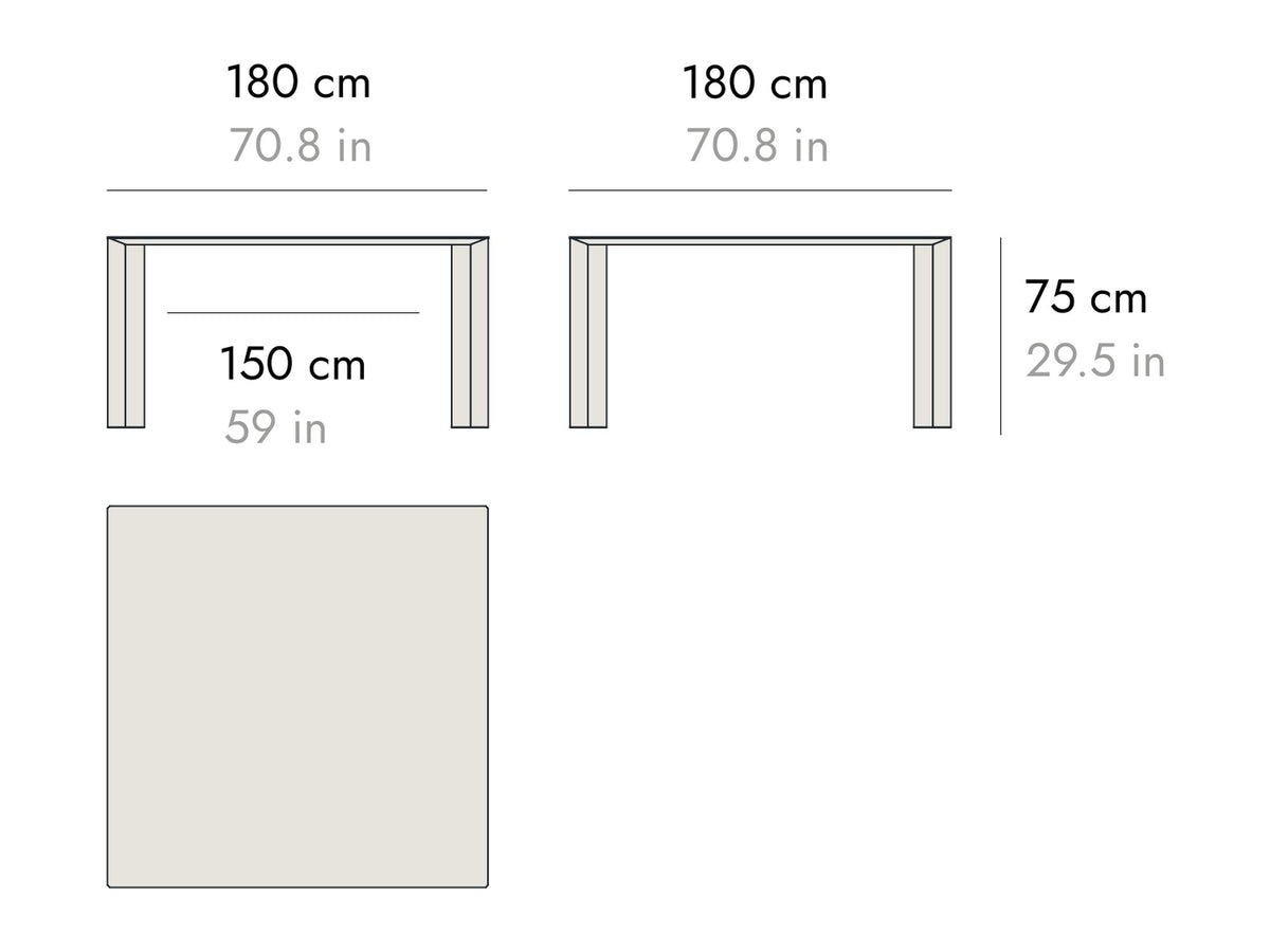 Punt Velasca Dining Table, technical drawing