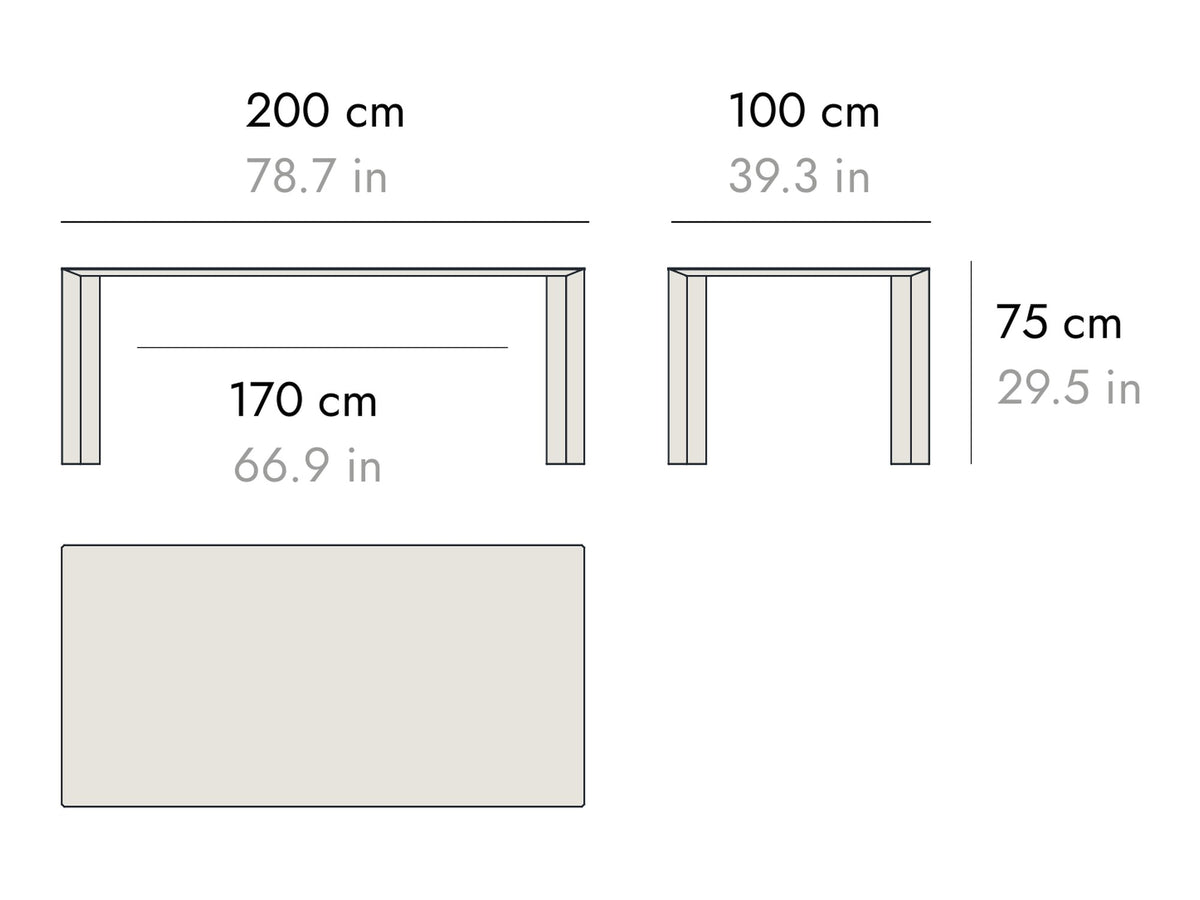 Punt Velasca Dining Table, technical drawing