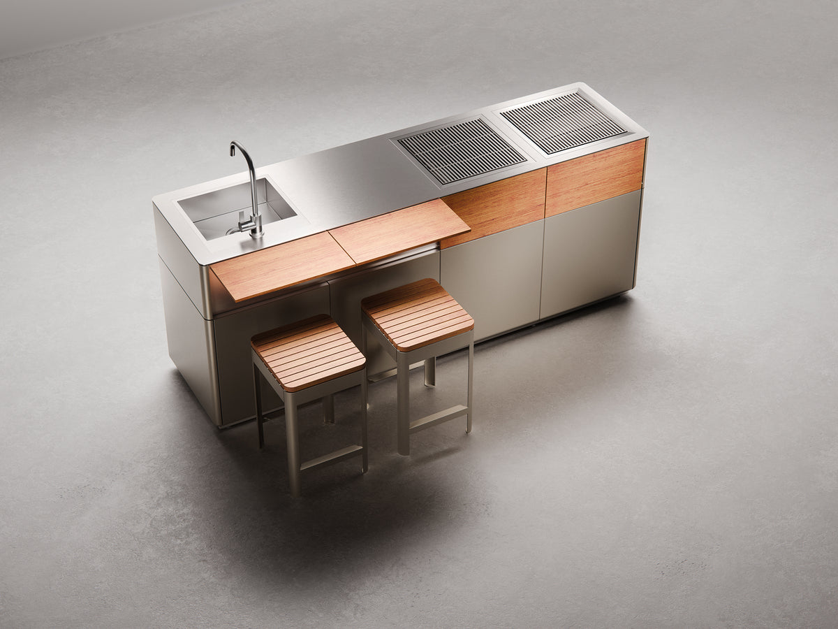Nore outdoor kitchen with teak details, image: Röshults