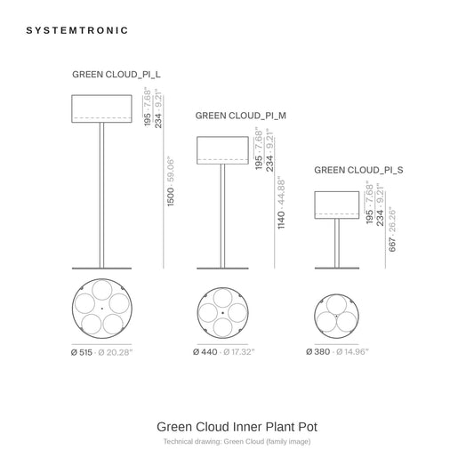 Systemtronic Green Cloud Inner Plant Pot, family image