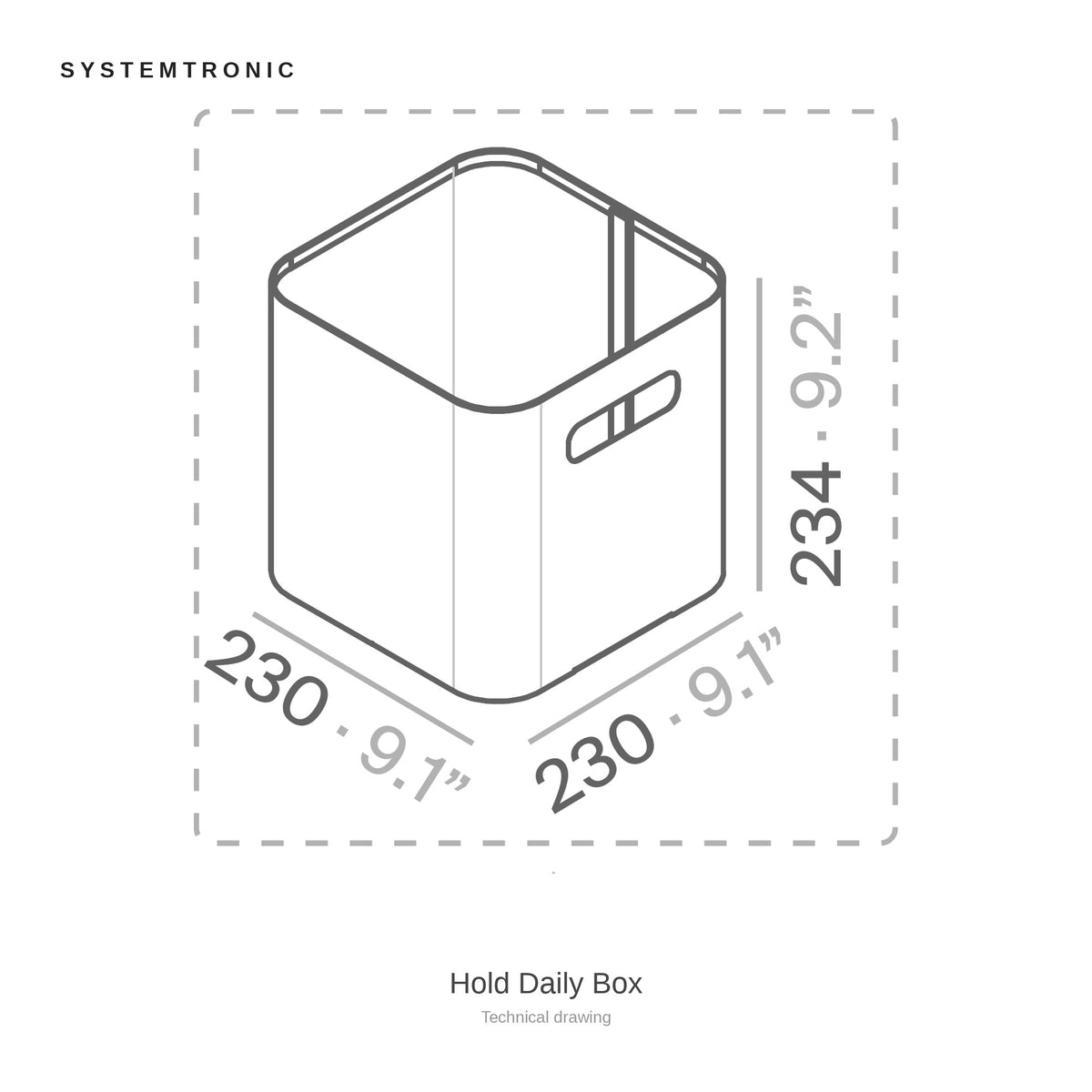 Systemtronic Hold Daily Box, technical drawing