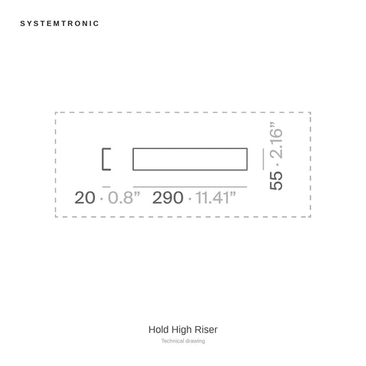 Systemtronic Hold High Riser, technical drawing