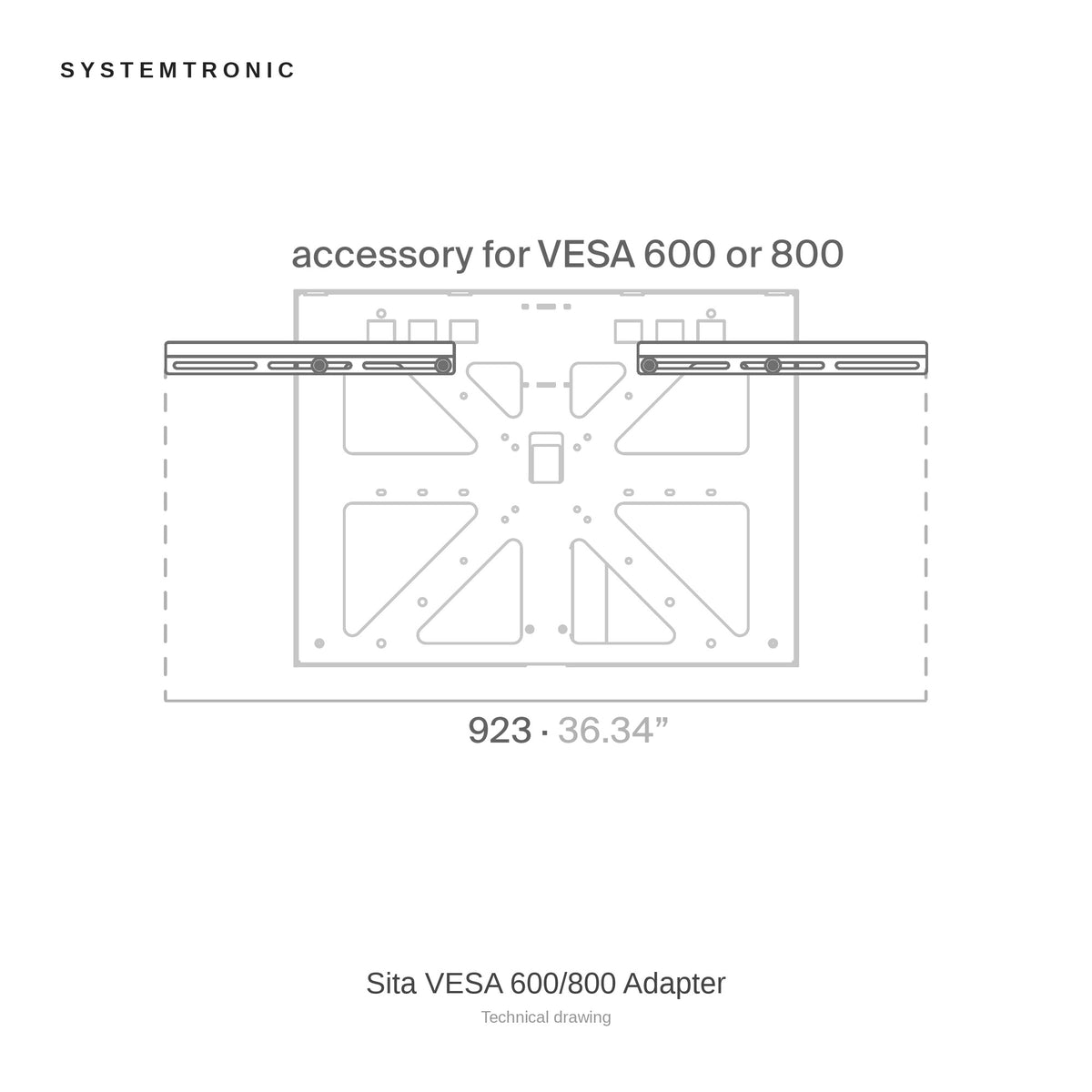Systemtronic Sita VESA 600/800 Adapter, technical drawing