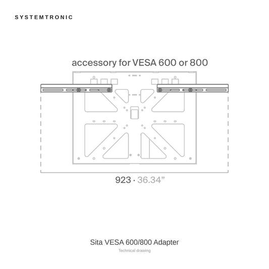 Systemtronic Sita VESA 600/800 Adapter, technical drawing
