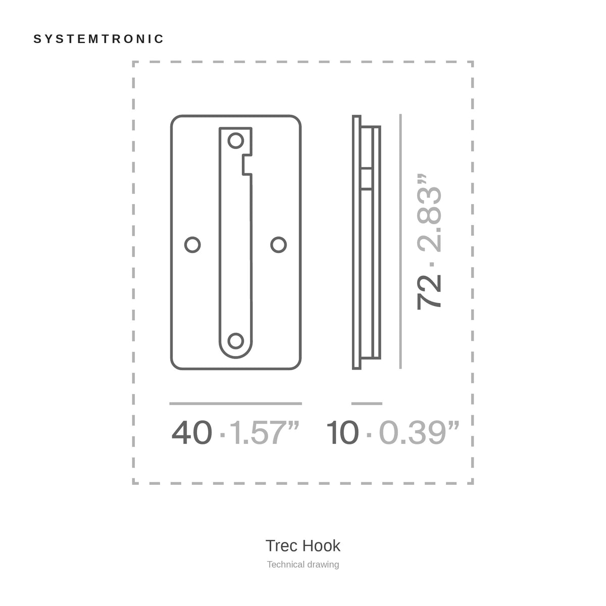 Systemtronic Trec Hook, technical drawing