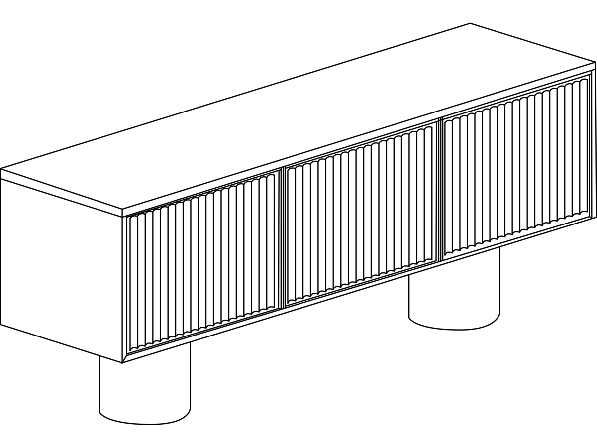Punt Rio Sideboard, technical drawing